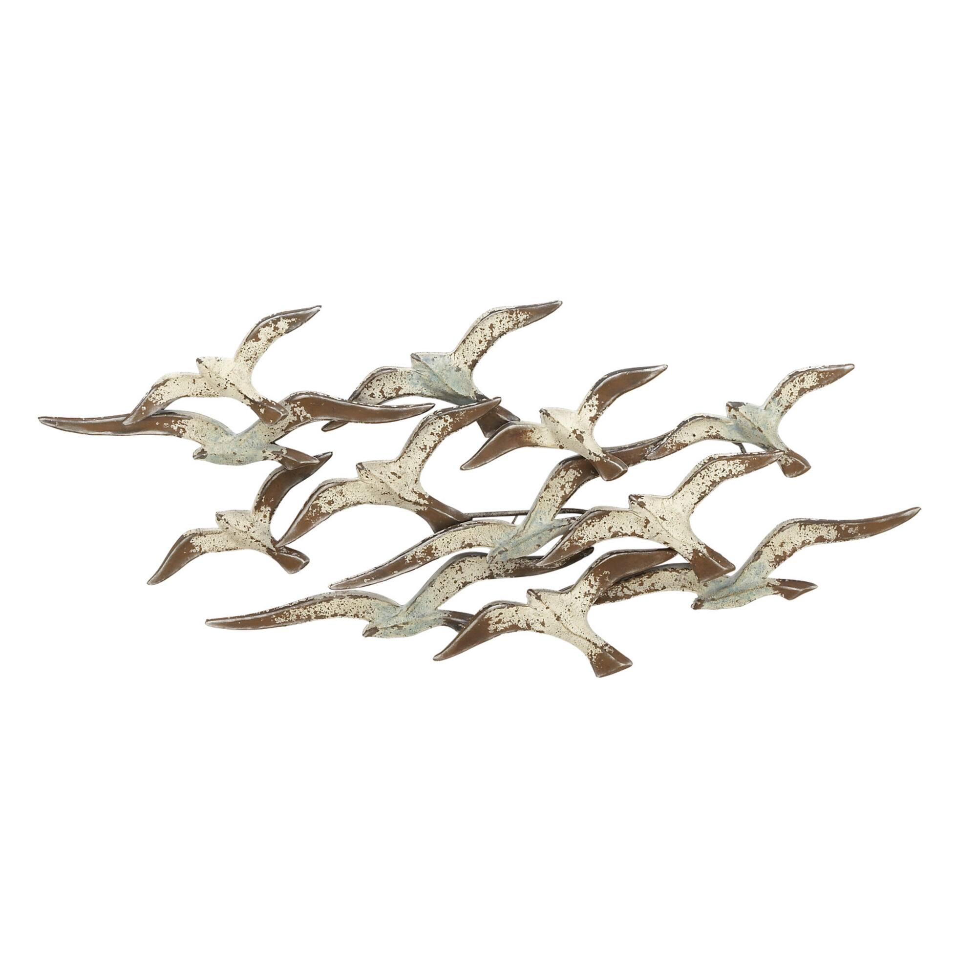 White Iron Coastal Wall Decor, 23" x 48" x 3"